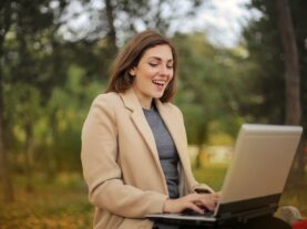 Woman Using Computer Laptop